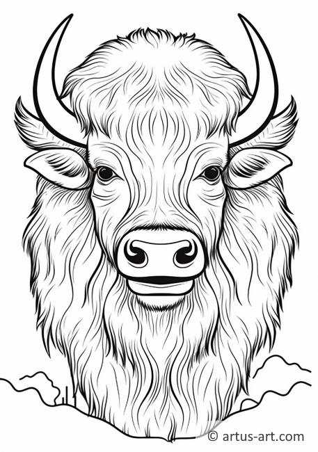 Página para colorear de un lindo bisonte americano
